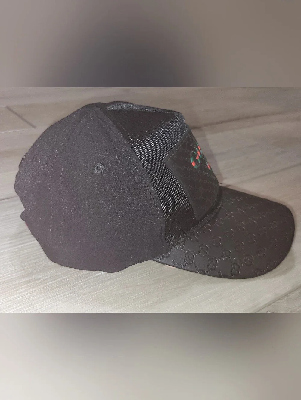 🌀 Gucci Black Slide Sandals w/Red Green Stripes & Gucci Hat Combo